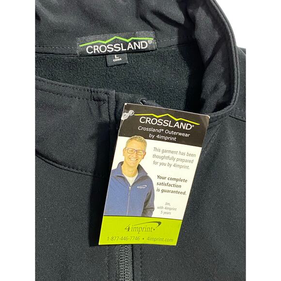 Crossland Black Soft Shell Jacket Men’s Large ATCO Real Estate Gear Full Zip NEW - Picture 7 of 8